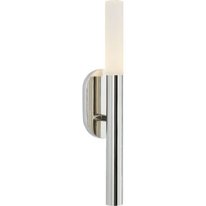 Kelly Wearstler Rousseau LED 3 inch Polished Nickel Bath Sconce Wall Light in Etched Crystal, Small
