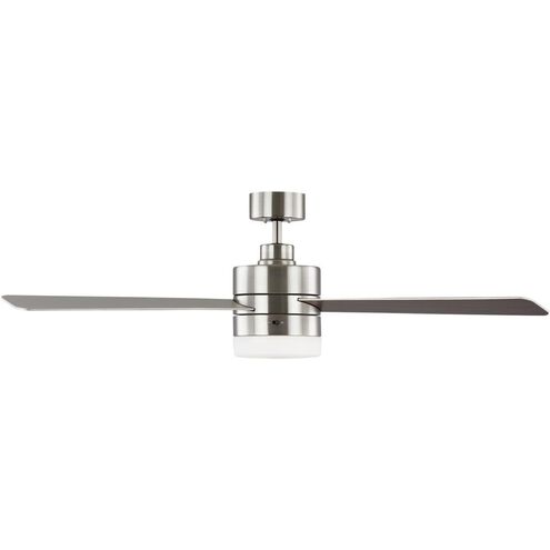 Era 52 LED 52 inch Brushed Steel with Silver/American Walnut reversible blades Indoor/Outdoor Ceiling Fan