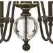 Eleanor 6 Light 27.25 inch Light Oiled Bronze Indoor Chandelier Ceiling Light