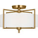 C&M by Chapman & Myers Perno 2 Light 15 inch Burnished Brass Semi-Flush Mount Ceiling Light