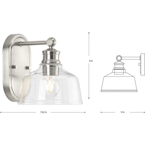 Singleton 1 Light 7.62 inch Brushed Nickel Bath Vanity Wall Light