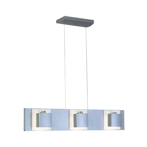 Mira 6 Light 6 inch Textured Metallic Grey With Chrome Accent Pendant Ceiling Light