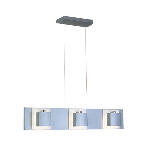 Mira 6 Light 5.5 inch Textured Metallic Grey With Chrome Accent Pendant Ceiling Light