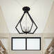 Prism 3 Light 14 inch Black with Brushed Nickel Cluster Convertible Semi Flush/Pendant Ceiling Light