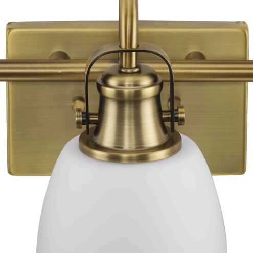 Preston 3 Light 22.12 inch Vintage Brass Vanity Light Wall Light