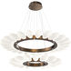 Fiori LED Flat Bronze Chandelier Ceiling Light, Radial Ring