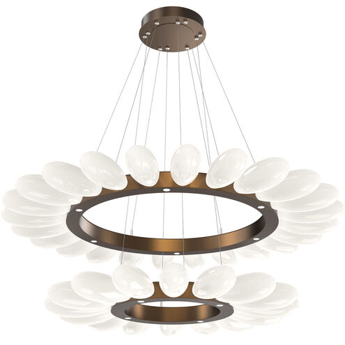 Fiori LED Flat Bronze Chandelier Ceiling Light, Radial Ring