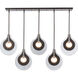Art & Alchemy Veneto 5 Light 53.4 inch Natural Iron Linear Pendant Ceiling Light