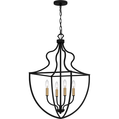 Keeley 4 Light 16.5 inch Matte Black Pendant Ceiling Light, Large