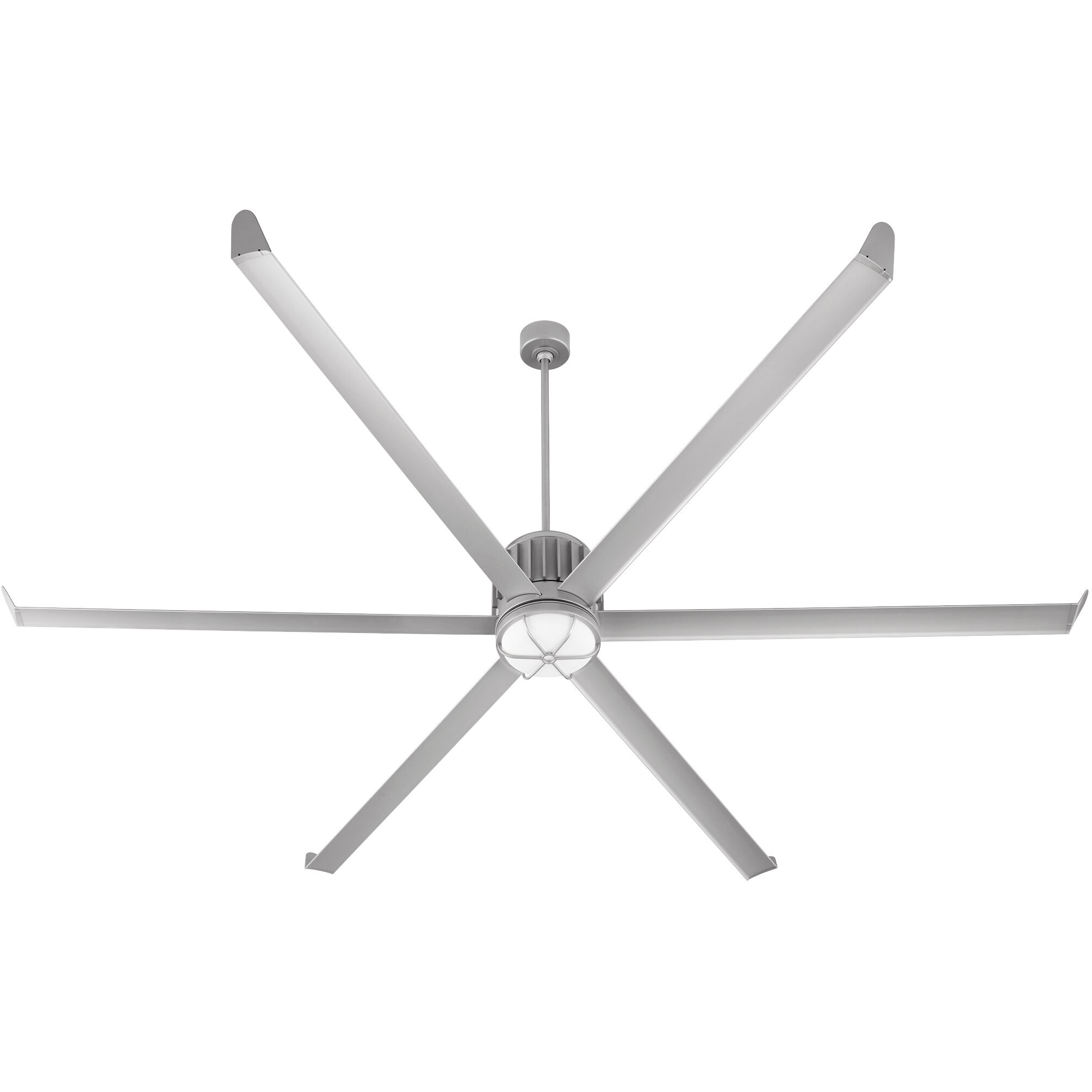 Enorme 100 inch Classic Nickel with Satin Nickel Blades Outdoor Ceiling Fan