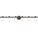 Manhattan 6 Light 47.5 inch Black Chrome with Polished Chrome Accents Vanity Sconce Wall Light in Polished Black Chrome