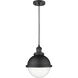 Franklin Restoration Hampden 1 Light 9 inch Matte Black Mini Pendant Ceiling Light in Seedy Glass