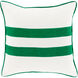 Linen Stripe 18 inch Cream, Emerald Pillow Kit