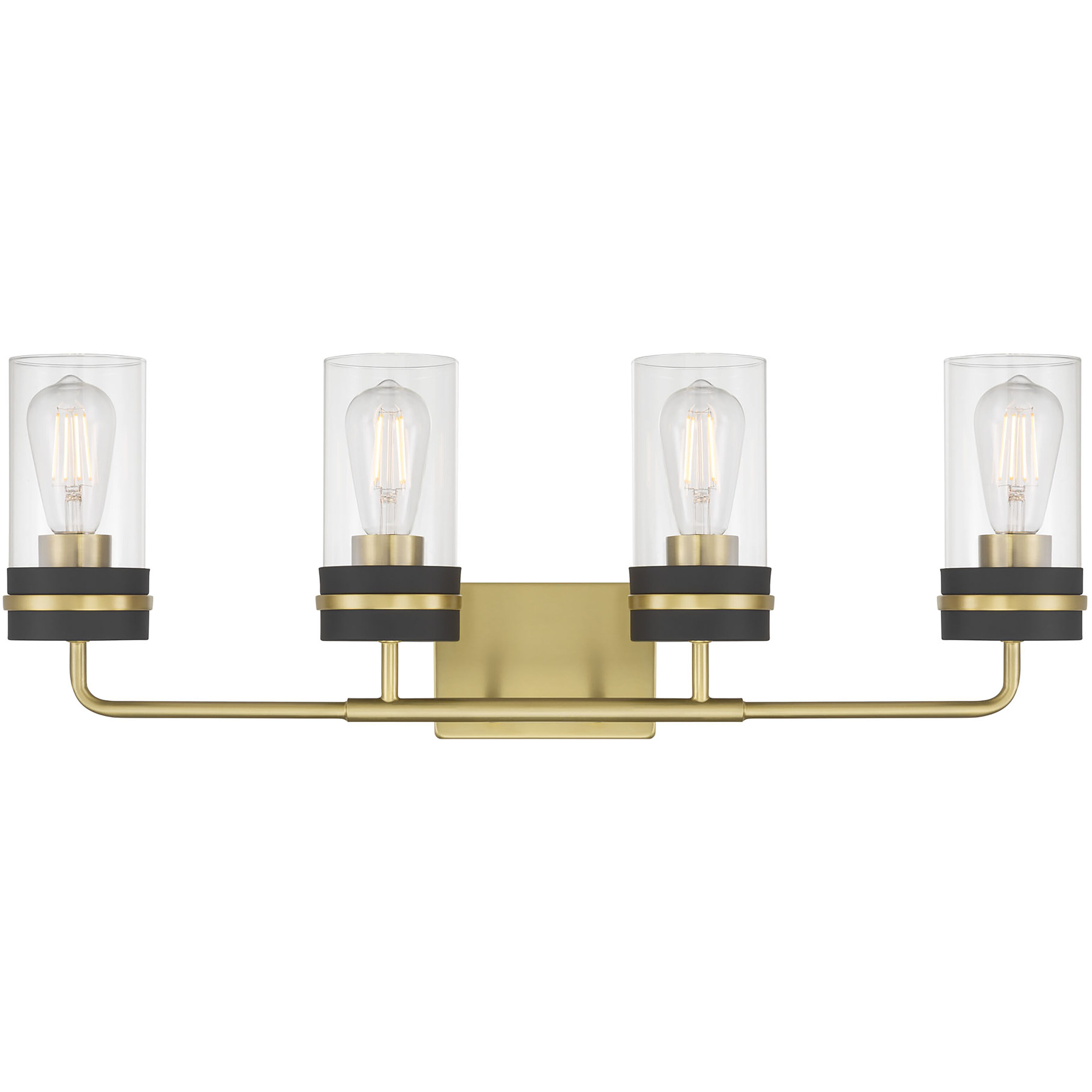 Marbridge 4 Light 28 inch Vintage Brass and Matte Black Bathroom Vanity Light Wall Light