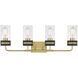 Marbridge 4 Light 28 inch Vintage Brass and Matte Black Bathroom Vanity Light Wall Light