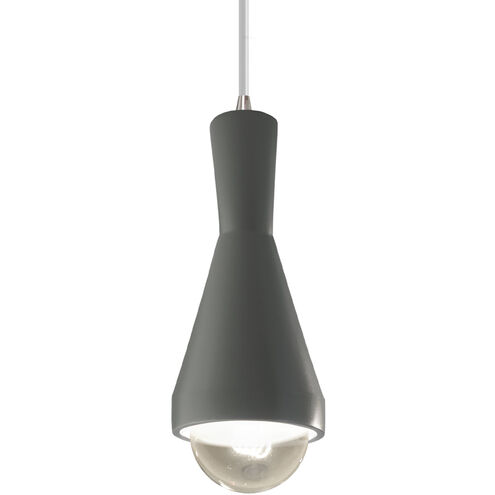 Radiance Collection 1 Light 5 inch Pewter Green with Brushed Nickel Pendant Ceiling Light