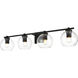 Juelz 4 Light 34 inch Black Bath Sconce Wall Light