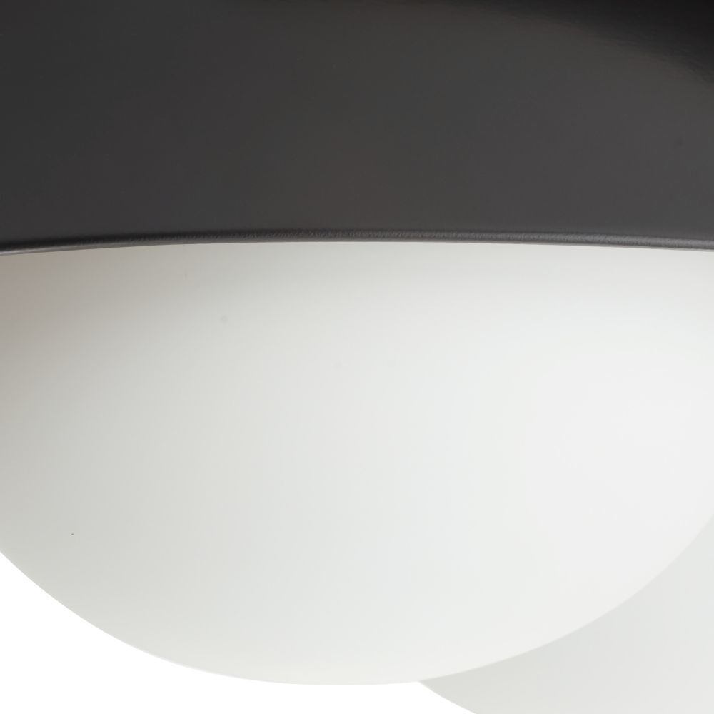 Glaze 3 Light 19 inch Antique Brass and Matte Black Ceramic Flush Mount Ceiling Light, Large