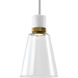 Zigrina 1 Light 7.13 inch Matte White with Aged Brass Pendant Ceiling Light