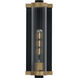 Opulent 1 Light 14 inch Black and Antique Brass Outdoor Wall Mount
