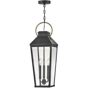 Dawson LED 9 inch Black with Burnished Bronze Outdoor Hanging Lantern