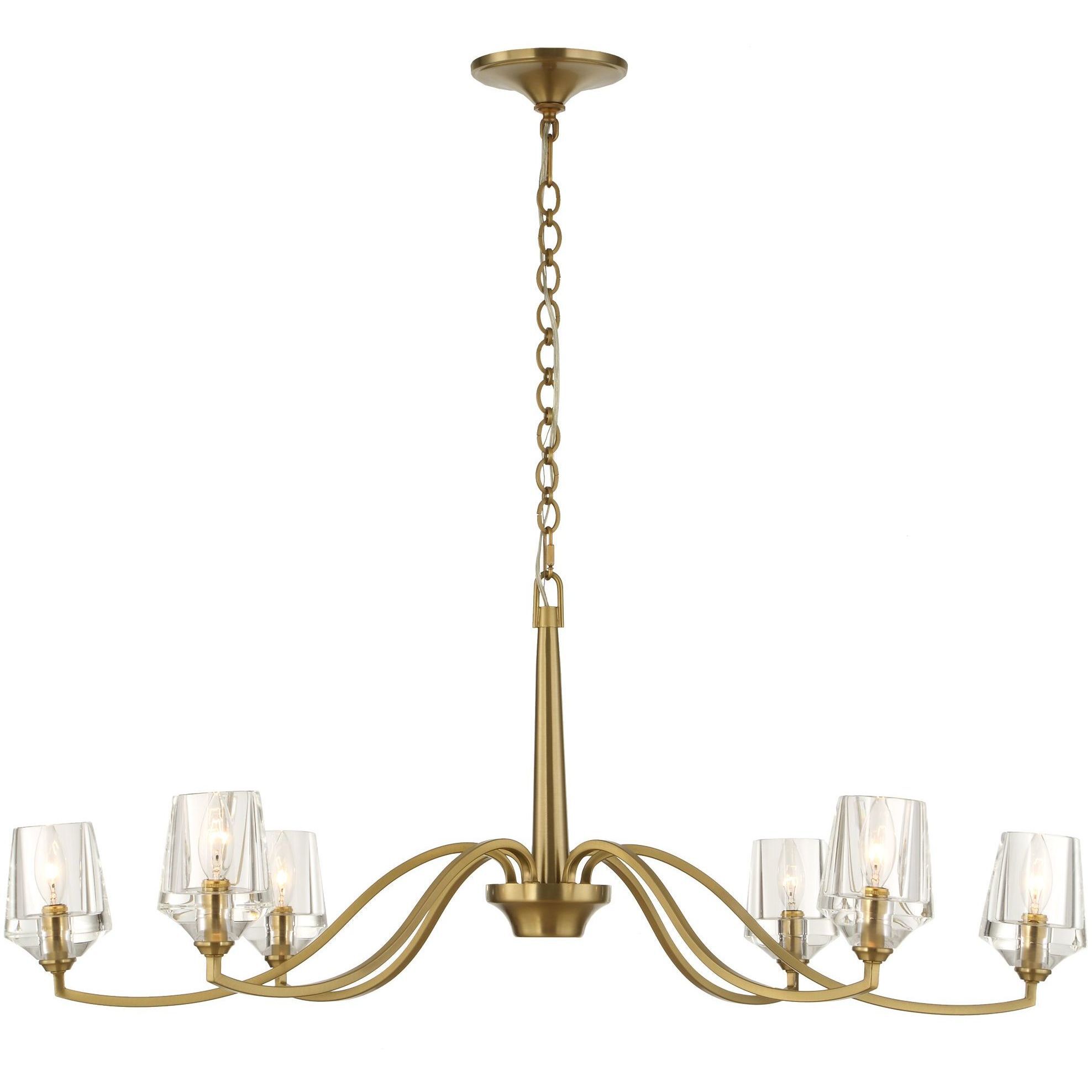 Barcelona 6 Light 40.25 inch Natural Brass Chandelier Ceiling Light