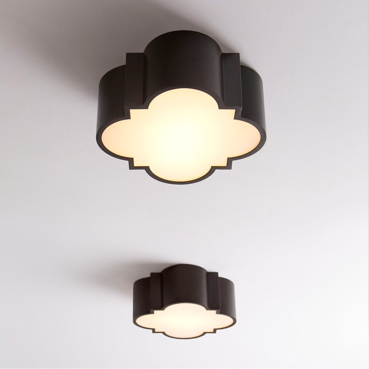Wyatt 2 Light 16 inch Noir Flush Mount Ceiling Light