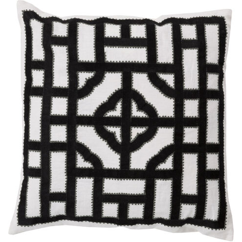 Chinese Gate 20 inch Cream, Black, Medium Gray Pillow Kit