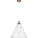 Ballston Cone LED 16 inch Antique Copper Pendant Ceiling Light in Seedy Glass