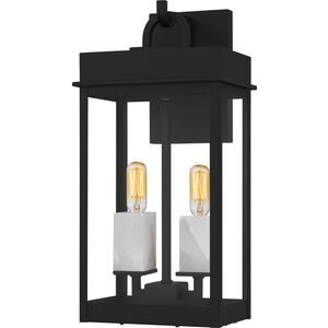 Carmen 2 Light 16.25 inch Matte Black Outdoor Wall Lantern, Medium