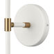 Boudreaux Sconce Wall Light in Matte White with Satin Brass