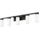 Danica 5 Light 38.75 inch Matte Black Bath Vanity Light Wall Light