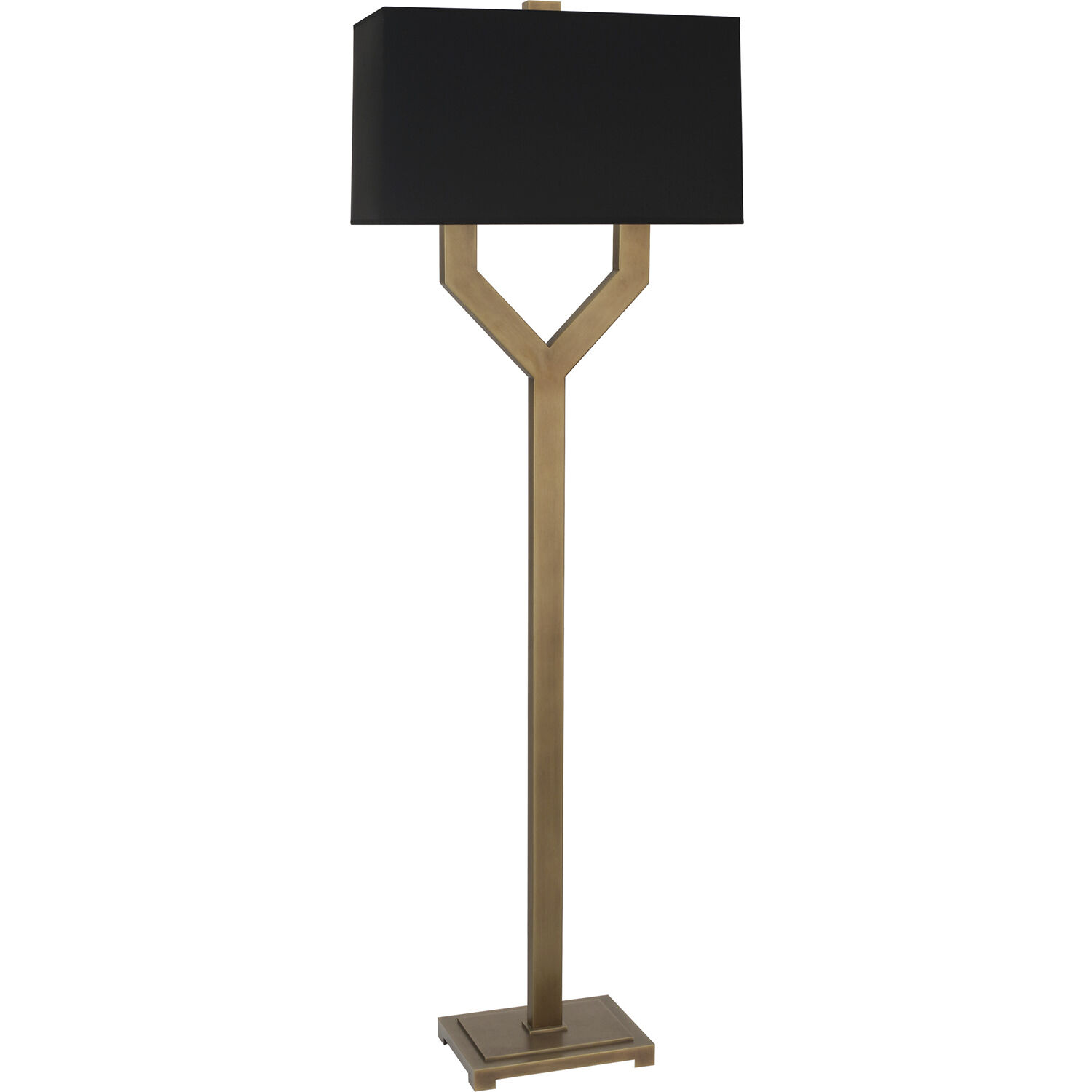 Valerie 63 inch 100 watt Vintage Brass Floor Lamp Portable Light in Black With Matte Gold