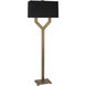 Valerie 63 inch 100 watt Vintage Brass Floor Lamp Portable Light in Black With Matte Gold
