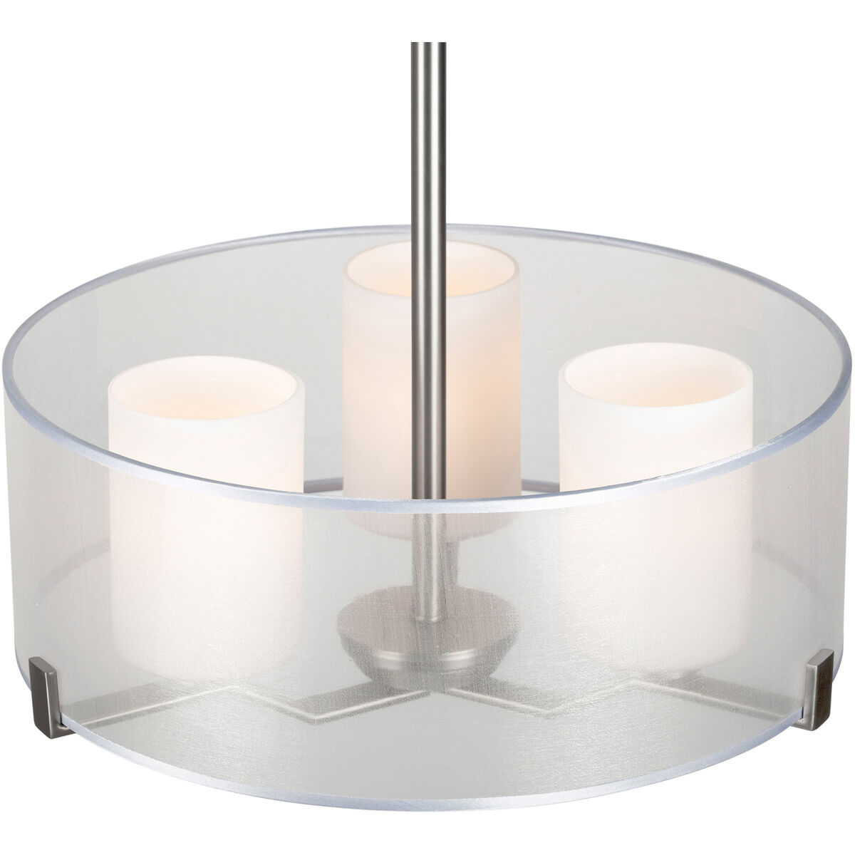 Shaw 3 Light 18 inch Brushed Nickel Drum Pendant Ceiling Light