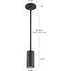 Nordic LED 2.63 inch Black Exterior Pendant