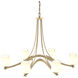 Ribbon 6 Light 38.5 inch Modern Brass Chandelier Ceiling Light, Oval