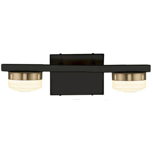 Puck LED 14 inch Matte Black with Brass Accents Bath Bar Wall Light