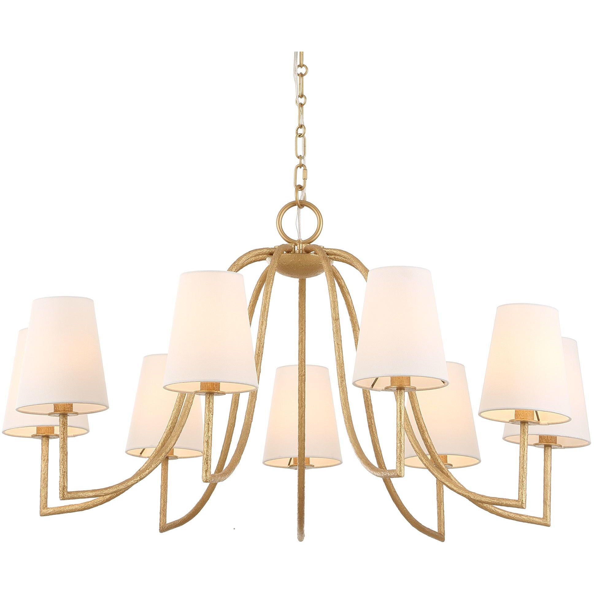 Seville 9 Light 42 inch Textured Gold Chandelier Ceiling Light