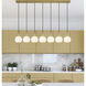 Ballston White Venetian 7 Light 49.5 inch Satin Gold Linear Pendant Ceiling Light