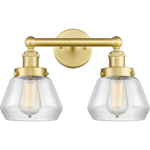 Fulton 2 Light 15.5 inch Satin Gold Bath Vanity Light Wall Light in Clear