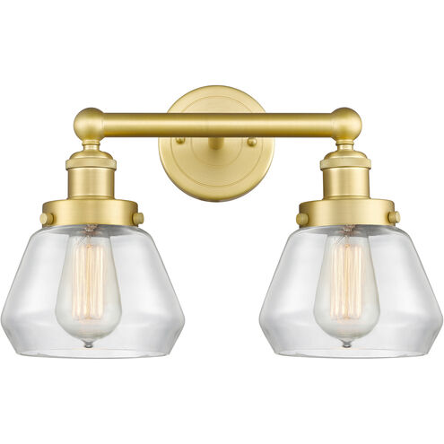 Fulton 2 Light 15.5 inch Satin Gold Bath Vanity Light Wall Light in Clear