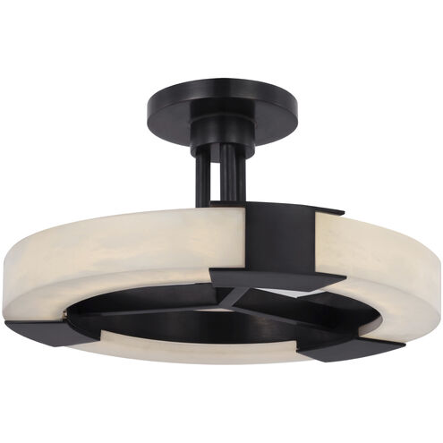 Kelly Wearstler Covet LED 13.75 inch Bronze and Alabaster Ring Semi-Flush Mount Ceiling Light, Medium