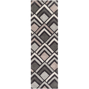 Cosmopolitan 96 X 30 inch Black and Gray Runner, Polyester