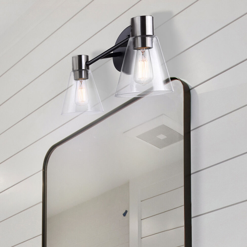 Davina 2 Light 14.5 inch Black/Brushed Nickel Vanity Light Wall Light