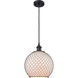Ballston Large Farmhouse Chicken Wire 1 Light 10 inch Matte Black Mini Pendant Ceiling Light, Ballston