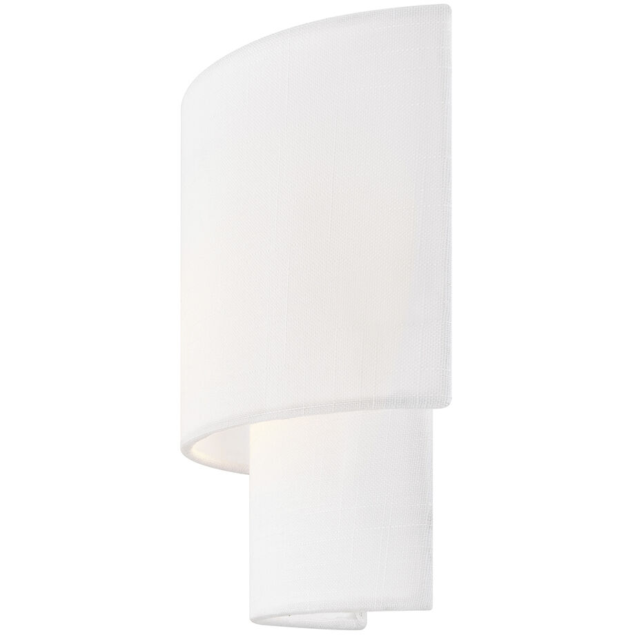 Textile Collection 1 Light 14 inch White ADA Wall Sconce Wall Light
