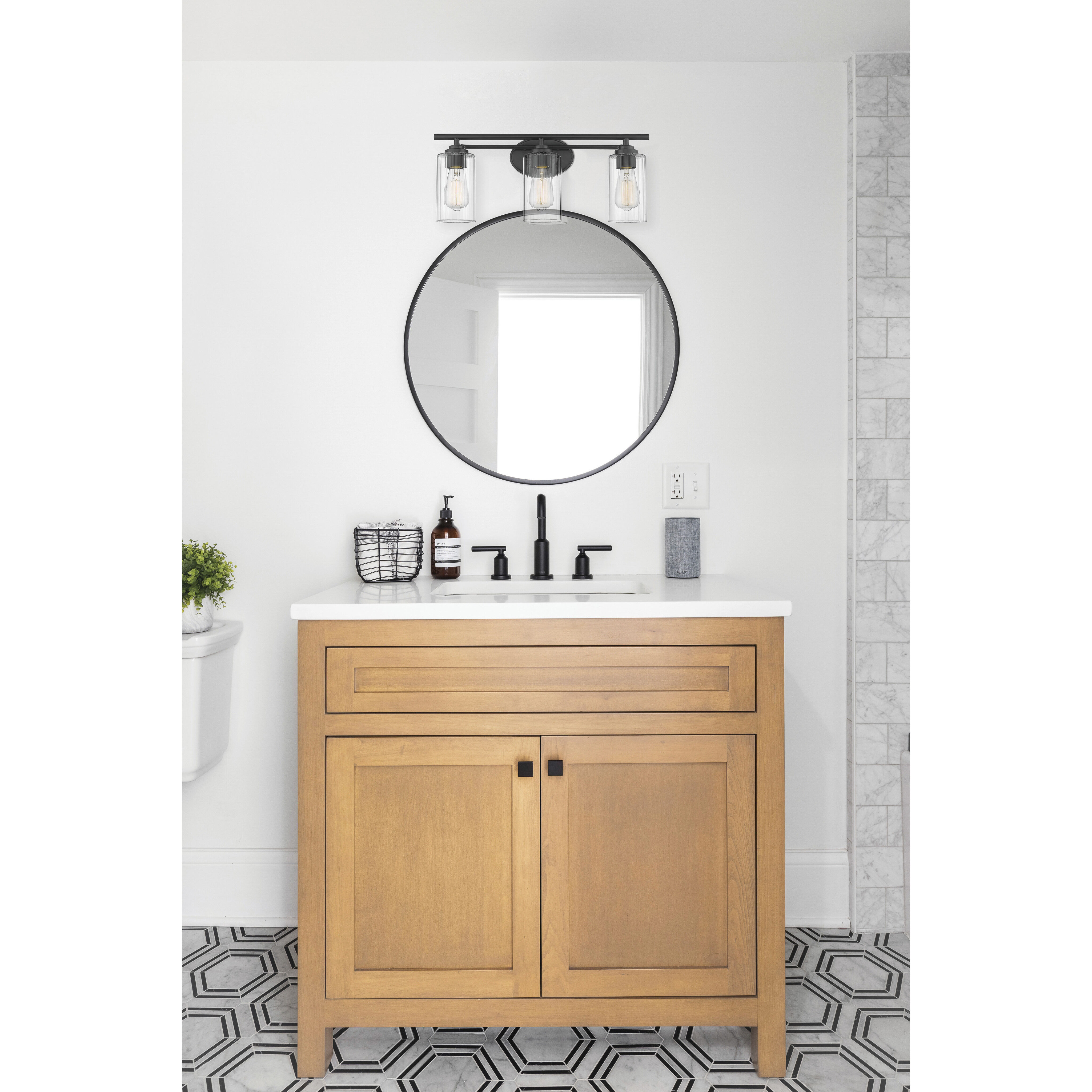 Auralume Ice LED 22 inch Matte Black Bath Vanity Light Wall Light