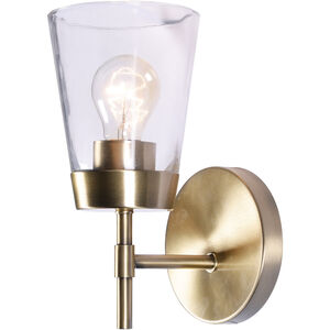 Delgado 1 Light 7 inch Antique Brass And Clear Glass Wall Sconce Wall Light
