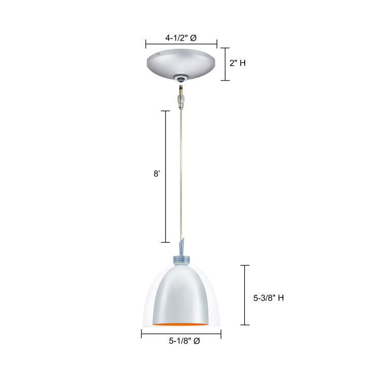 Lina 1 Light 5 inch Satin Nickel Mini Pendant Ceiling Light in Lina Satin Nickel/Orange